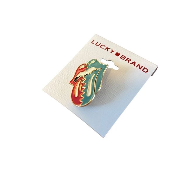 Two-Tone Rolling Stones Unisex Emblem Pin. - Picture 3 of 5